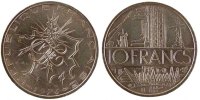 France 10 Francs Coin, Mathieu, Nickel-brass, Gadoury:814 -