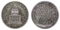 France 100 Francs Coin, Panthéon, Paris, Silver, Gadoury:898 -