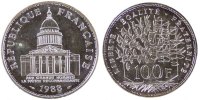 France 100 Francs Coin, Panthéon, Paris, Silver, Gadoury:898 -