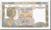 France 500 Francs Banknote, 500 F 1940-1944 ''La Paix'', 1942-09-09 -