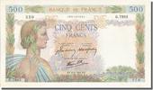 France 500 Francs Banknote, 500 F 1940-1944 ''La Paix'', 1944-04-06 -