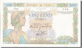 France 500 Francs Banknote, 500 F 1940-1944 ''La Paix'', 1940-06-20 -