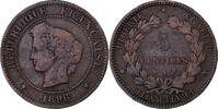 France 5 Centimes Cérès, Paris, Torch, Bronze -
