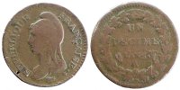 France Decime Coin, Dupré, Lille, Bronze, Gadoury:187 -