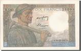 France 10 Francs Banknote, 10 F 1941-1949 ''Mineur'', 1947-10-30 -