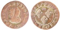 FRENCH STATES Denier Tournois Coin, DOMBES, Gaston d'Orléans -
