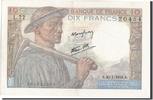 France 10 Francs Banknote, 10 F 1941-1949 ''Mineur'', 1944-01-20 -