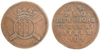 FRENCH STATES 10 Sols Coin, LILLE, Copper, Boudeau:2314 -
