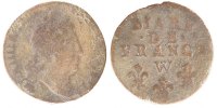 France Liard Coin, Louis XIV, Liard de Lille, Lille, Copper -