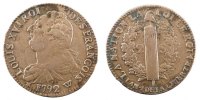 France 2 Sols Coin, 2 sols françois, Lille, Bronze -