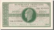 France 1000 Francs Banknote, 1943-1945 Marianne, Undated (1945) -