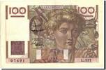 France 100 Francs Banknote, 100 F 1945-1954 ''Jeune Paysan'' -
