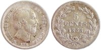 Netherlands 5 Cents Coin, William III, Silver, KM:91 -