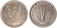 French Equatorial Africa 2 Francs Coin, Paris, Copper-nickel -