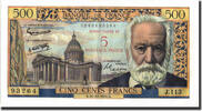 France 5 Nouveaux Francs on 500 Francs Banknote, 1955-1959 Overprinted with -