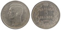 Belgium 5 Francs, 5 Frank Coin, Nickel -