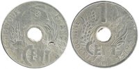 French Indochina Cent Coin, Zinc, Lecompte:109 -
