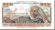La Réunion 100 Nouveaux Francs on 5000 Francs Réunion, Undated (1967-71) -