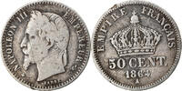 France 50 Centimes Coin, Napoleon III, Napoléon III, Paris -
