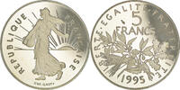 France 5 Francs Coin, Semeuse, Paris, Proof / BE, Nickel Clad -