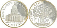 France 100 Francs Coin, Panthéon, Paris, Proof / BE, Silver -