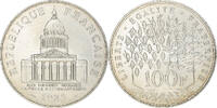 France 100 Francs Coin, Panthéon, Paris, Silver, KM:951.1 -