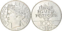 France 100 Francs Coin, Paris, Silver, KM:966a, Gadoury:903 -