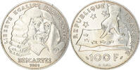 France 100 Francs Coin, Descartes, Silver, KM:996, Gadoury:906 -