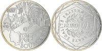 France 10 Euro Bourgogne, Paris, Silver, KM:1731 -