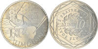 France 10 Euro Limousin, Paris, Silver, KM:1660 -