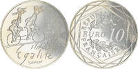 France 10 Euro Egalité, Sempé, Silver, Gadoury:EU718 -