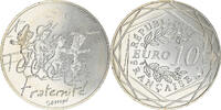France 10 Euro Fraternité, Sempé, Silver, Gadoury:EU718 -