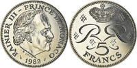 Monaco 5 Francs Coin, Rainier III, Copper-nickel, KM:150 -