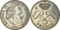 Monaco 5 Francs Coin, Rainier III, Copper-nickel, KM:150 -