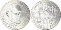 France 100 Francs Coin, Germinal, Paris, Emile Zola, Silver -