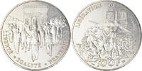 France 100 Francs Coin, Libération de Paris, Silver -