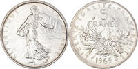 France 5 Francs Coin, Semeuse, Silver, KM:926, Gadoury:770 -