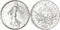 France 5 Francs Coin, Semeuse, Paris, Silver, KM:926 -