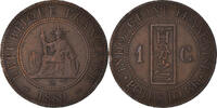 FRENCH INDO-CHINA Cent Coin, Paris, Bronze, KM:1, Lecompte:41 -
