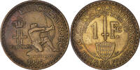 Monaco Franc Coin, Louis II, Poissy, Aluminum-Bronze, KM:111 -