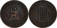 FRENCH INDO-CHINA Cent Paris, Bronze, KM:1 -