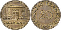 SAARLAND 20 Franken Paris, Aluminum-Bronze, KM:2 -