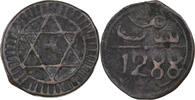 Morocco 4 Falus Sidi Mohammed IV, Fes, Cast Bronze, KM:166.1 -