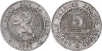 Belgium 5 Centimes Leopold I, Copper-nickel, KM:21 -