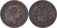 Spain 5 Centimos Alfonso XII, Madrid, Bronze, KM:674 -