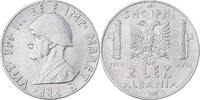 Albania 2 Lek Vittorio Emanuele III, Rome, Stainless Steel -