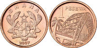 Ghana Pesewa Copper Plated Steel, KM:37 -