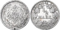 German Empire 1/2 Mark GERMANY - EMPIRE, Berlin, Silver, KM:17 -