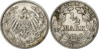 German Empire 1/2 Mark GERMANY - EMPIRE, Hambourg, Silver, KM:17 -
