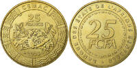 Central African States 25 Francs Paris, Brass, KM:20 -